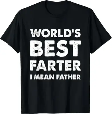 [100% Cotton] Father's Day Retro World's Best Farter Dad Joke T-Shirt Premium Cotton Apparel Fathersdaygift Graphic Tees Men ...