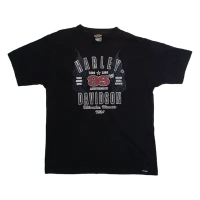 HARLEY DAVIDSON 95th Anniversary Milwaukee WI Mens Biker T-Shirt Black 90s USA XL