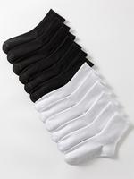 Women's 12 Pairs Solid Crew Socks, Basic Simple Breathable Sweat-absorbing Mid-calf Socks for Daily Wear, Women's Hosiery for...