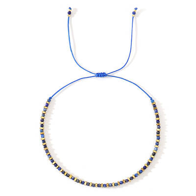 Natural Lapis Lazuli Beaded Beaided Bead Barcelets for Women Men