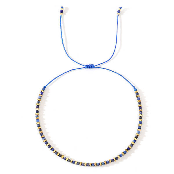 Natural Lapis Lazuli Beaded Beaided Bead Barcelets for Women Men