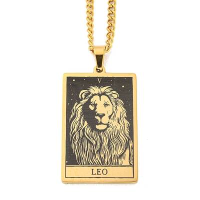 304 Stainless Steel Tarot Pendant Necklaces