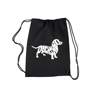 Dachshund - Drawstring Backpack - SMALL - Black