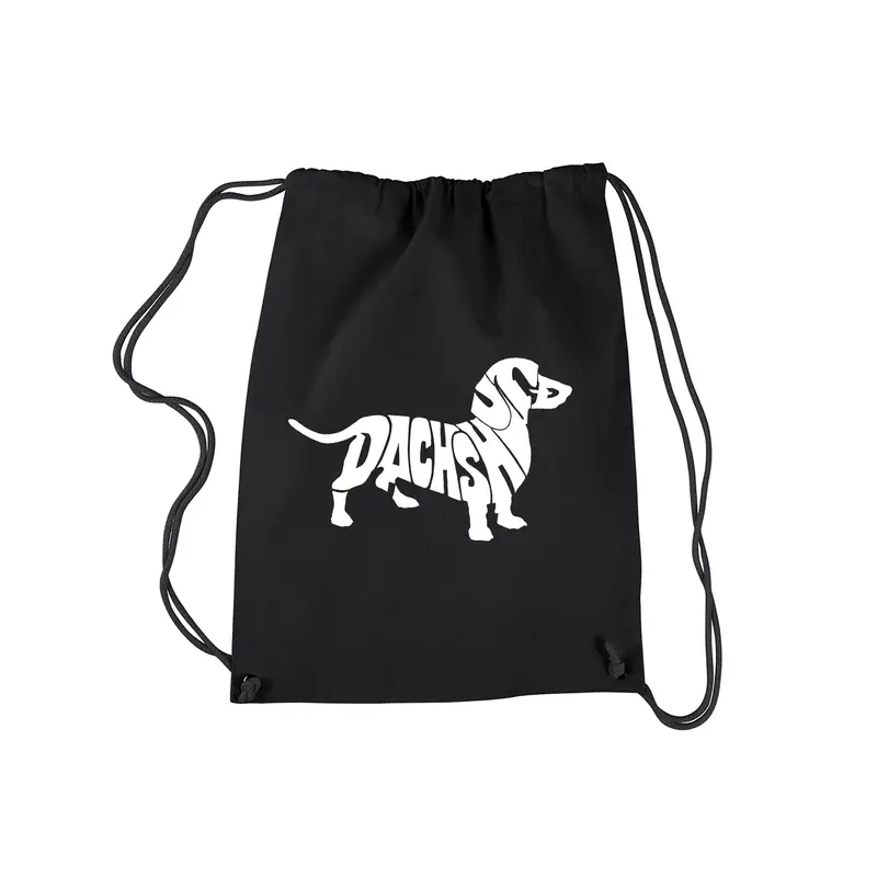 Dachshund - Drawstring Backpack - SMALL - Black