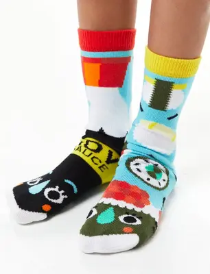 KIDS SUSHI & SOY SAUCE NO SLIP SOCKS | Size: KIDS LARGE