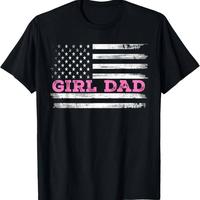 Casual T-shirt Girl Dad Father'S Day Dad Daughter, Dad of Girls Outnumbered T-Shirt Adult Men'S Loose And Comfortable Cotton ...
