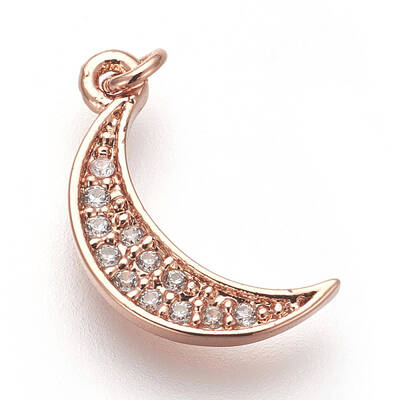 Brass Micro Pave Cubic Zirconia Charms
