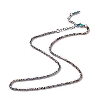 Ion Plating(IP) 304 Stainless Steel Wheat Chain Necklace for Men Women