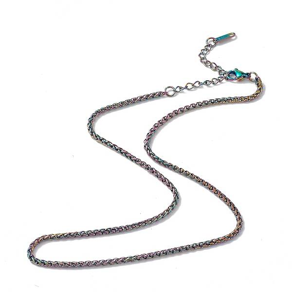 Ion Plating(IP) 304 Stainless Steel Wheat Chain Necklace for Men Women
