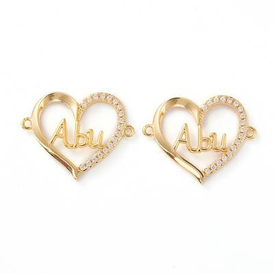 Brass Micro Pave Clear Cubic Zirconia Links