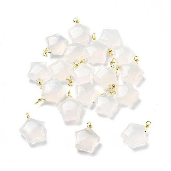 Natural Agate Star Pendants