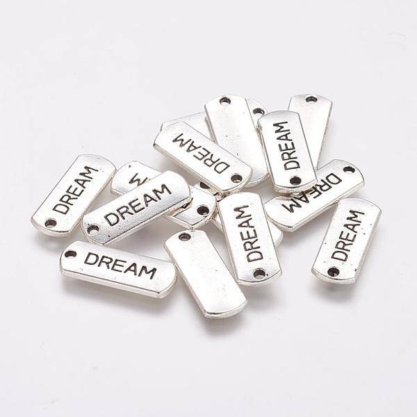 Tibetan Style Alloy Rectangle with Word Dream Pendants