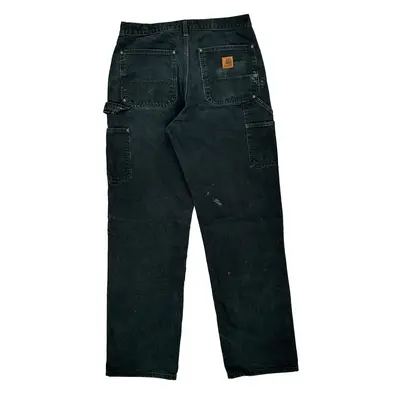 Carhartt Double Knee Carpenter Trousers - 31″ Waist Black Cotton