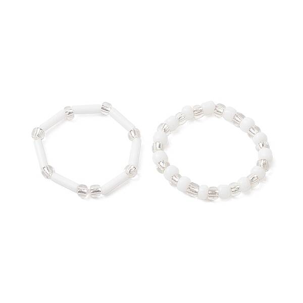 Glass Beads Stretch Rings for Women