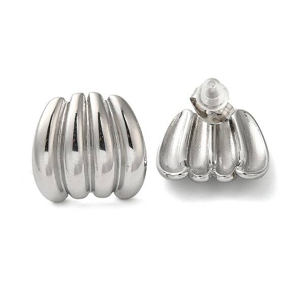 Non-Tarnish 304 Stainless Steel Embossing Stud Earrings