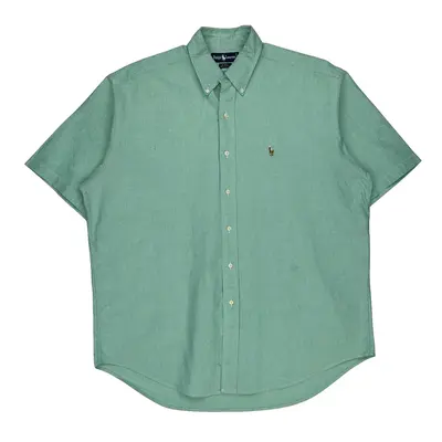 Ralph Lauren Short Sleeve Shirt - Large Green Cotton