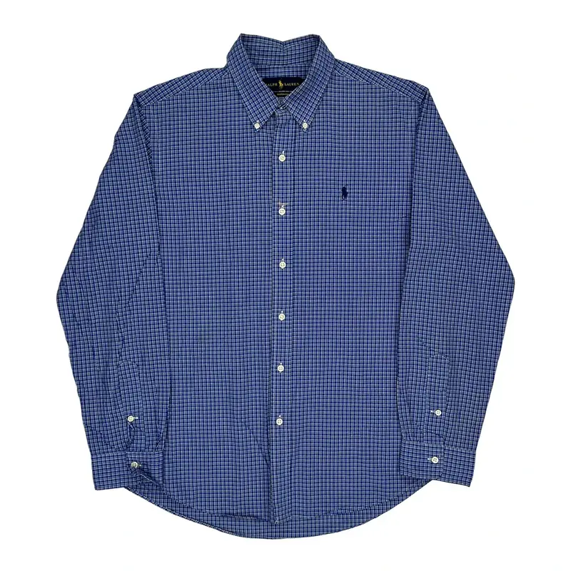 Ralph Lauren Checked Shirt - Large Blue Cotton