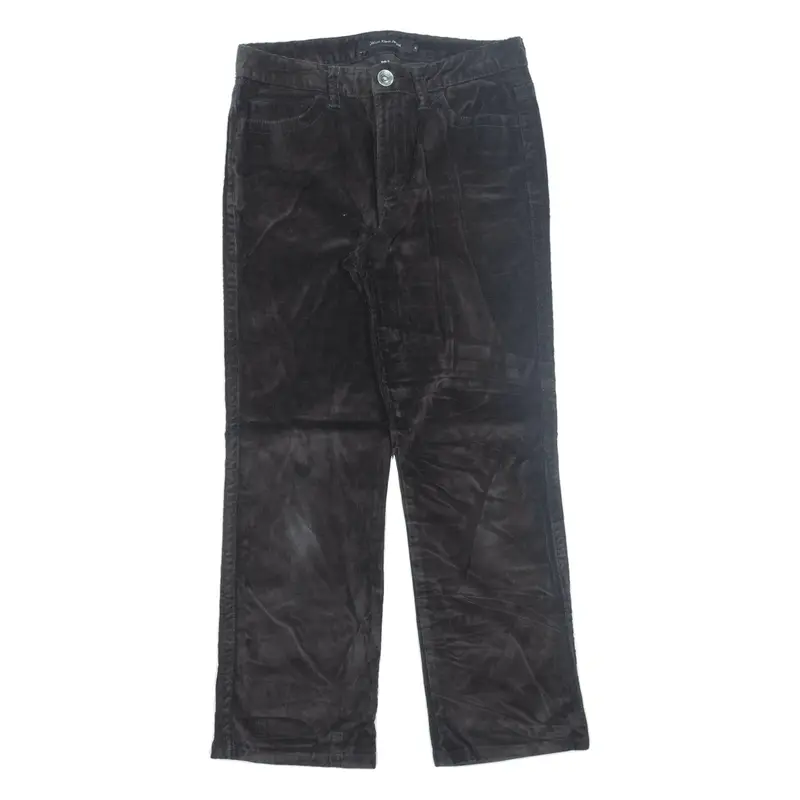 CALVIN KLEIN Corduroy Trousers Black Regular Straight Womens W30 L28