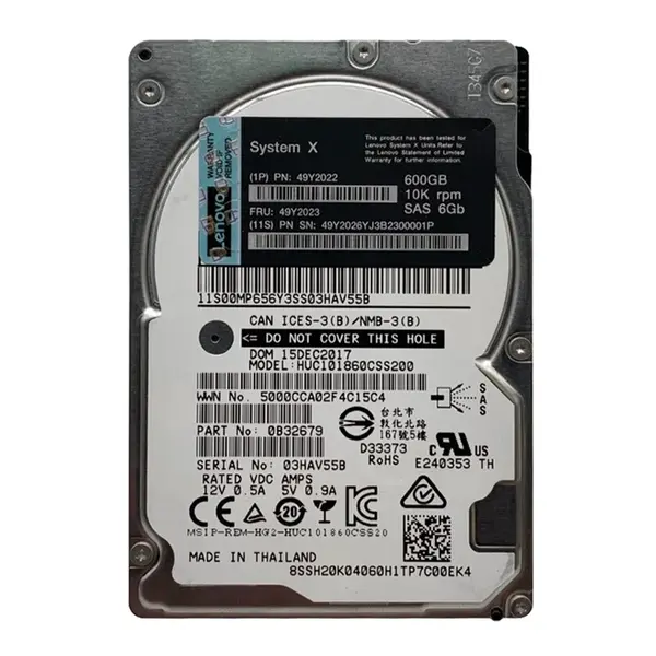 49Y2026 IBM 600GB 6Gb/s SAS 10000 2.5-Inch Hard Drive