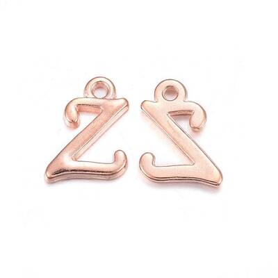 Rose Gold Plated Alloy Letter Pendants
