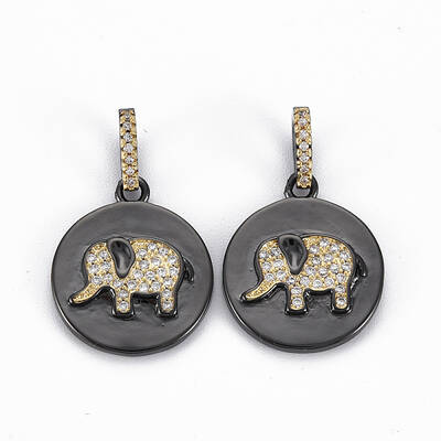 Brass Micro Pave Clear Cubic Zirconia Pendants