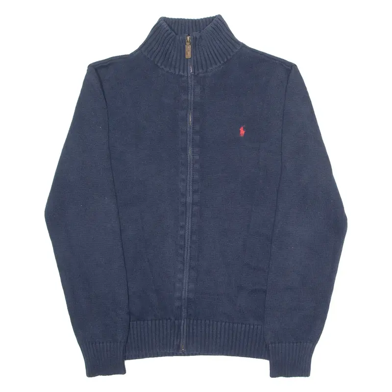 POLO RALPH LAUREN Boys Jumper Blue High Neck Tight Knit XL