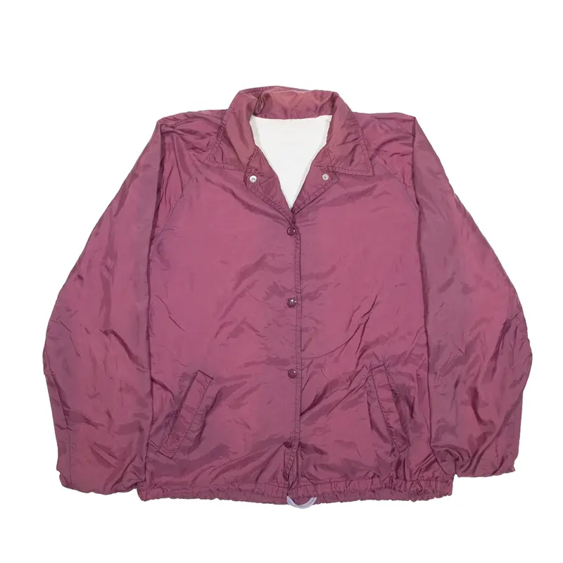 Coach Jacket Maroon Nylon 90s Womens L