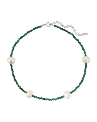 Grady Anklet - Multiple Colors | Metal Color: Silver | Gemstone: Malachite