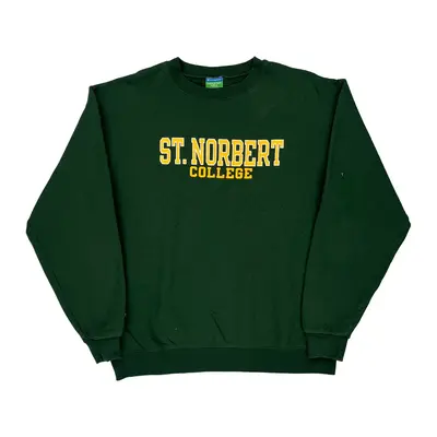 St. Norbert College Champion College Sweatshirt - Large Green Cotton Blend