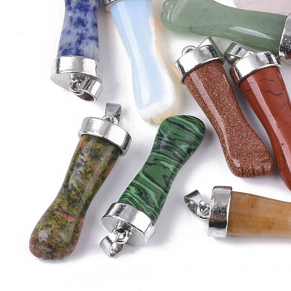Natural & Synthetic Mixed Gemstone Pendants