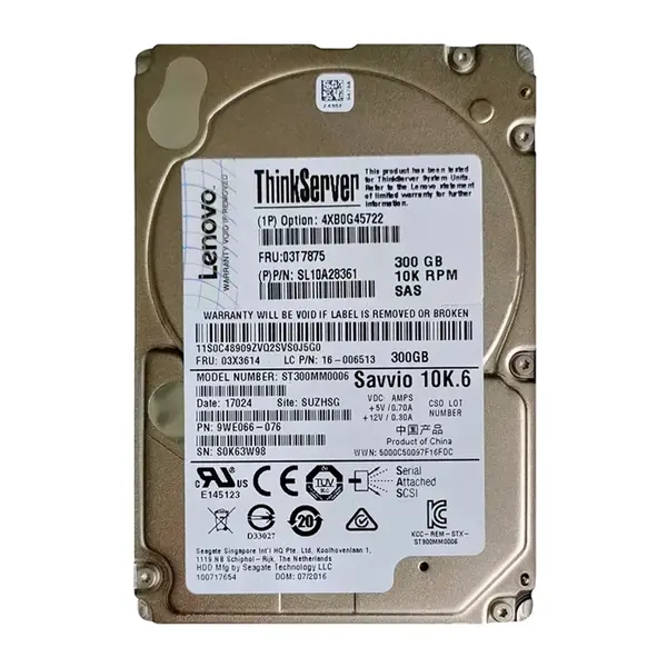 03T7875 Lenovo 300GB SAS 6Gb/s 2.5-Inch Internal Hard Drive
