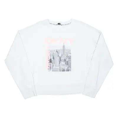 DKNY Cropped Womens Sweatshirt White XL