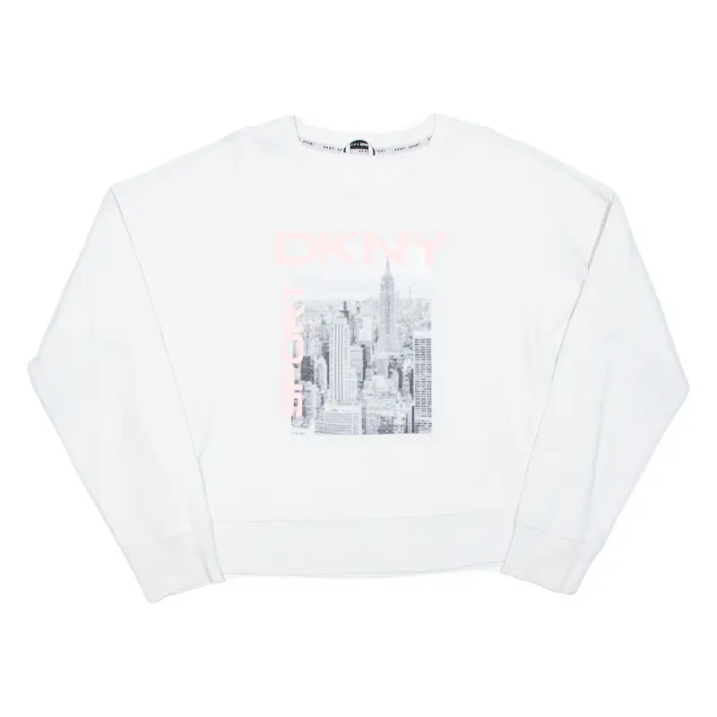 DKNY Cropped Womens Sweatshirt White XL