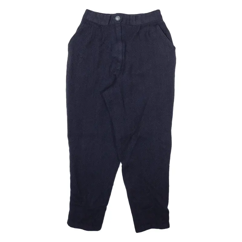 Womens Trousers Blue Relaxed Tapered Wool W22 L28