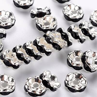 Brass Grade A Rhinestone Spacer Beads
