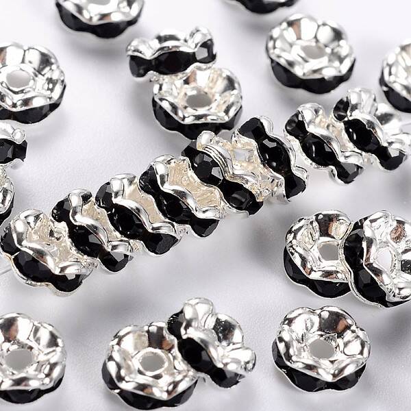 Brass Grade A Rhinestone Spacer Beads