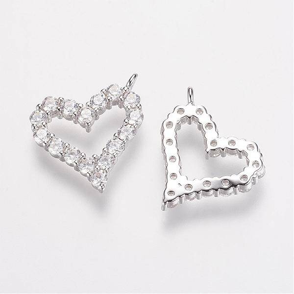 Brass Micro Pave Grade AAA Cubic Zirconia Charms