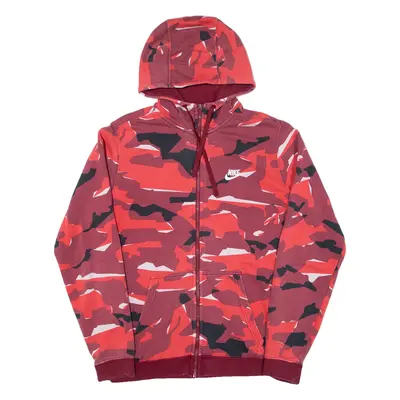 NIKE Camouflage Womens Pink Hoodie Full Zip M