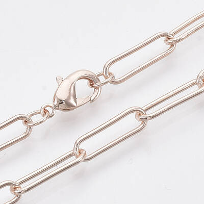 Brass Round Oval Paperclip Chain Necklace Making