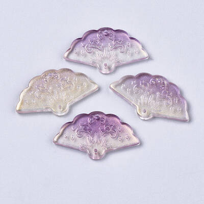 Transparent Spray Painted Glass Pendants