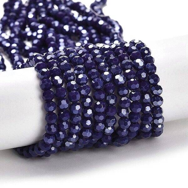 Electroplate Opaque Glass Beads Strands