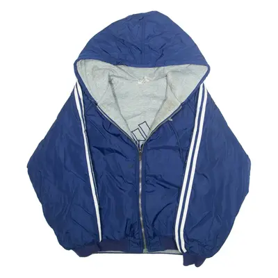 ADIDAS Mens Rain Jacket Blue Hooded L