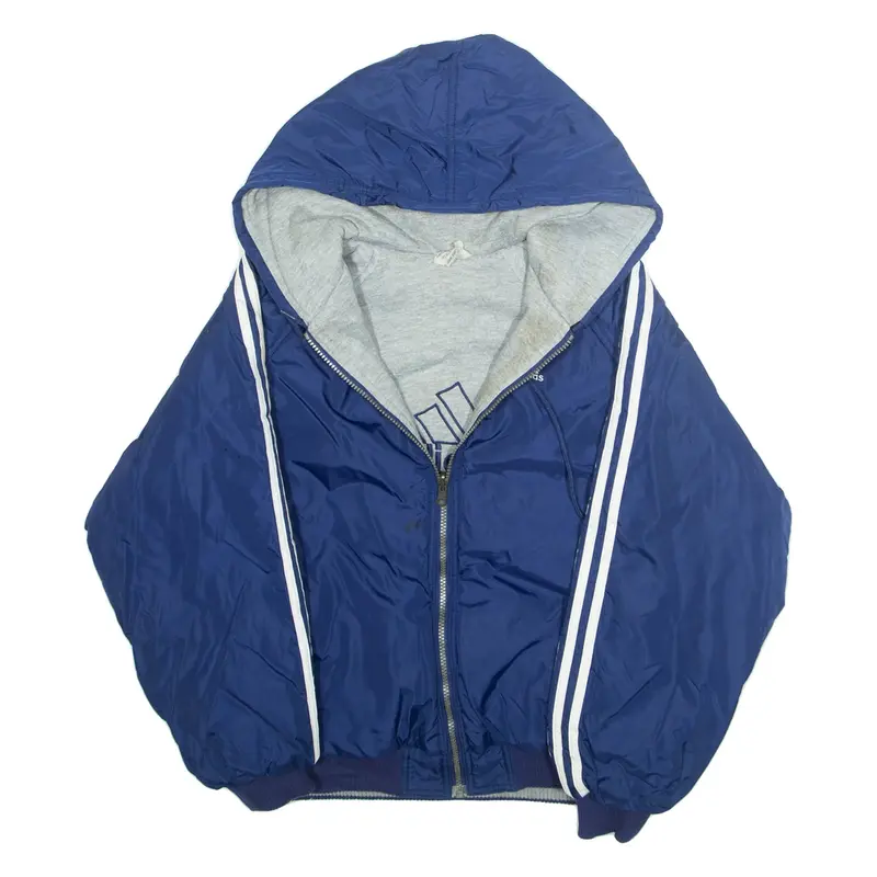 ADIDAS Mens Rain Jacket Blue Hooded L