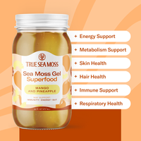 TrueSeaMoss Mango-Pineapple Sea Moss Gel – Nutrient-Rich Vegan Health Supplement with Minerals, Proteins & Vitamins – Mad...