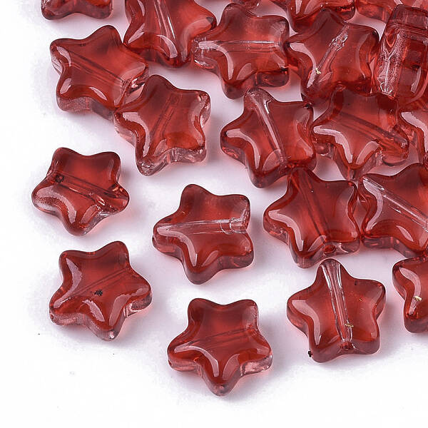 Transparent Spray Painted Glass Beads