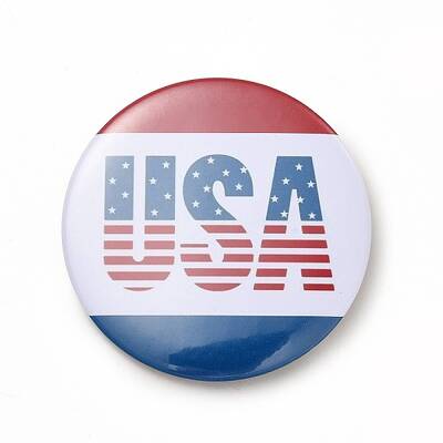 Independence Day Flat Round Tinplate Badge Pins