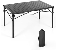 Folding Camping Table, Portable Aluminum Roll-up Table, Lightweight Foldable Camp Table for Outdoor, Large Table for Picnic B...