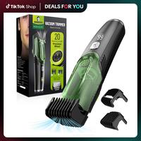 [Dealsforyoudays] Vacuum Beard Trimmer with Adjustable Length Comb,  Cordless Comfort Waterproof Shaver Hair Trimmer for Men ...