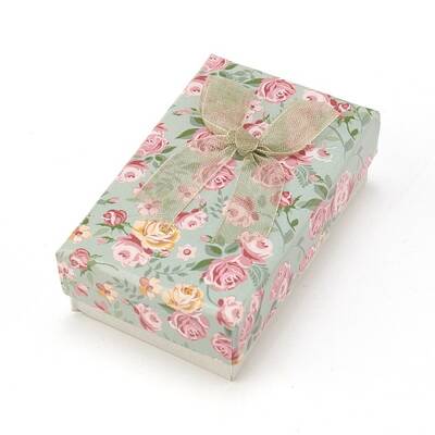 Flower Pattern Cardboard Jewelry Packaging Box