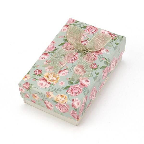 Flower Pattern Cardboard Jewelry Packaging Box